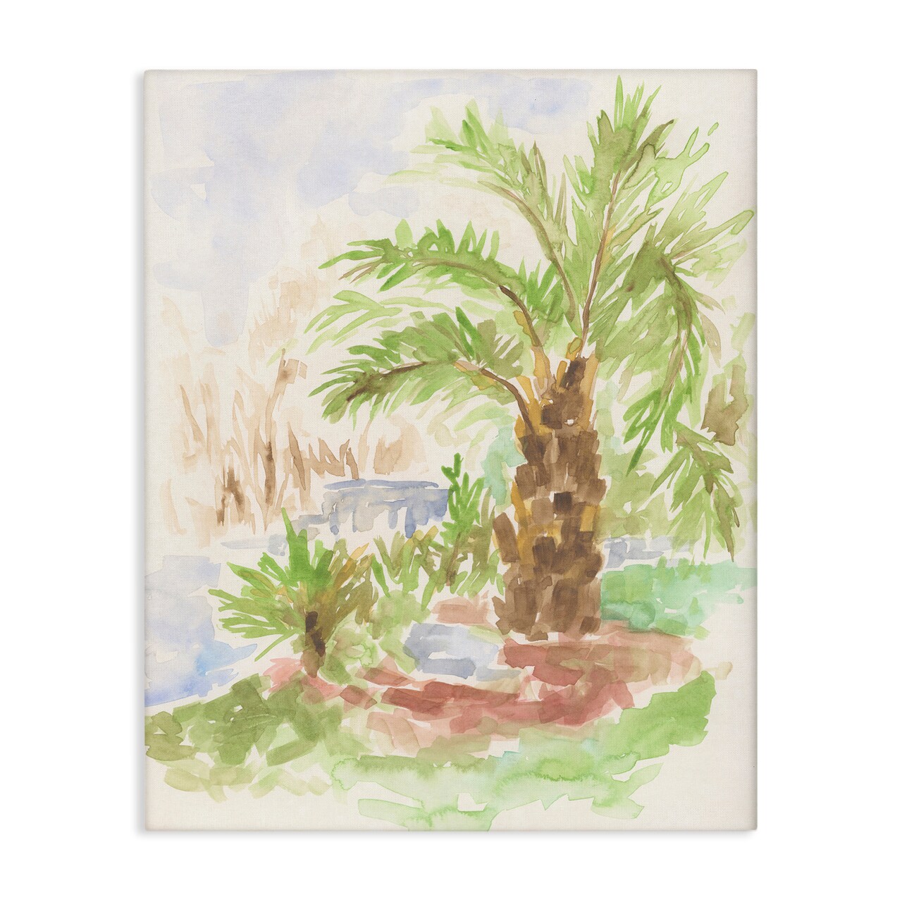 Stupell Industries Palm Tree River's Edge Canvas Wall Art Design by June Erica Vess